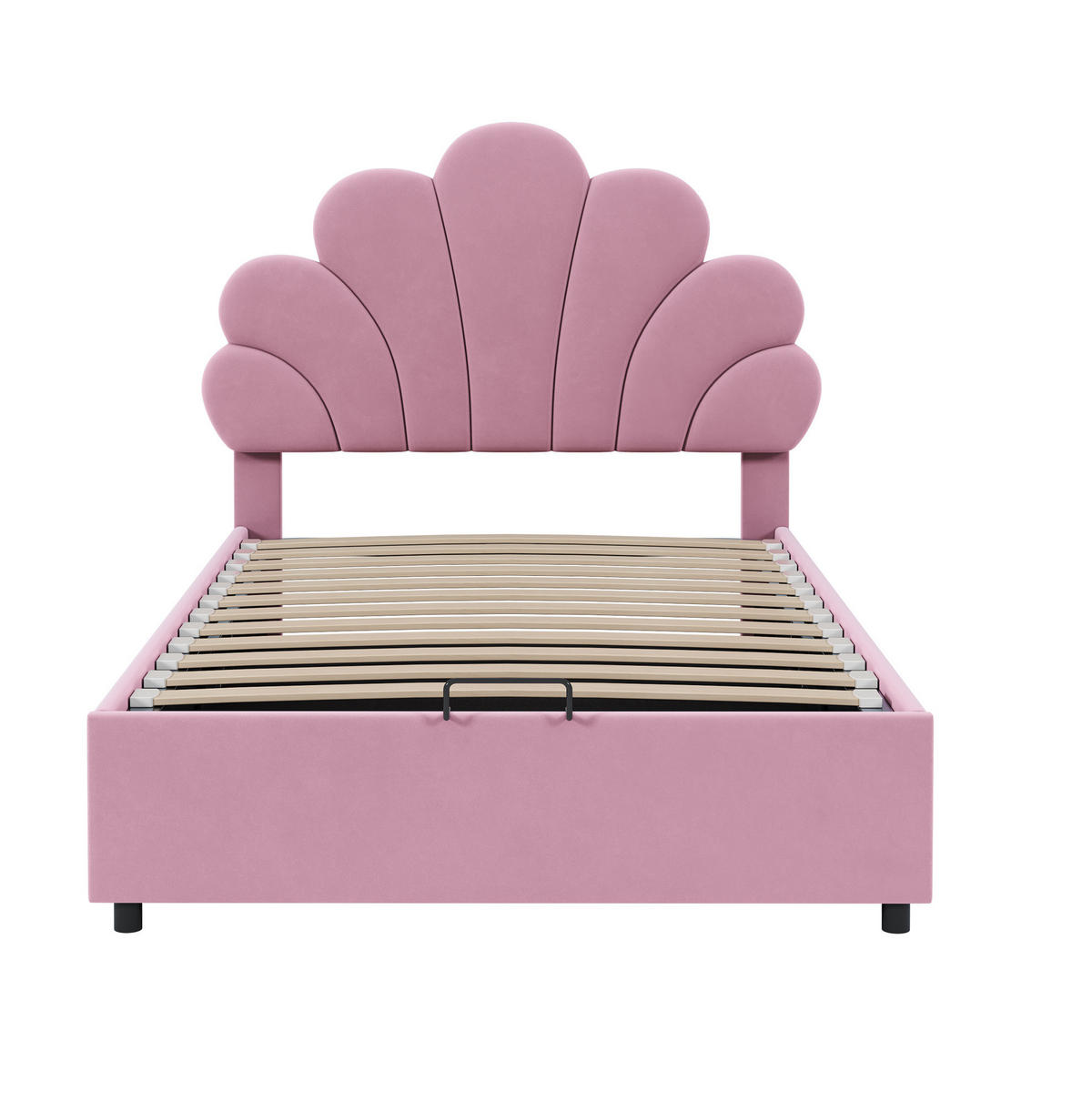 POLSTERBETT mit Stauraum 90x200 cm Samt Rosa - Pink, Metall (90/200cm) - Beauniv