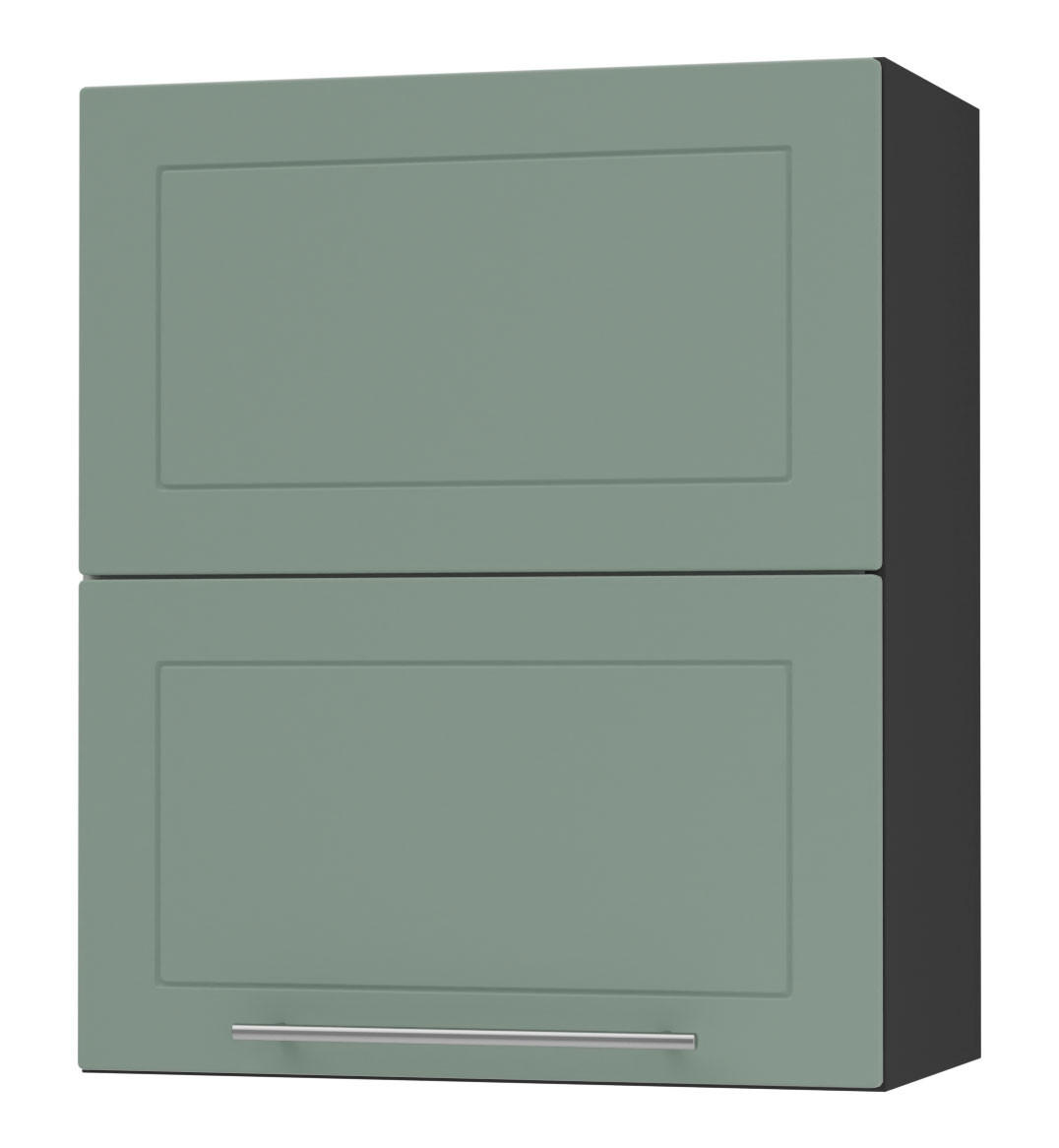 KÜCHENHÄNGESCHRANK Kvantum W8B/60 Mint Matt / Schwarz Matt 60 / 32,5 / 72cm - Schwarz/Mintgrün, Holz/Holzwerkstoff (60/72/32.5cm) - Feldmann-Wohnen