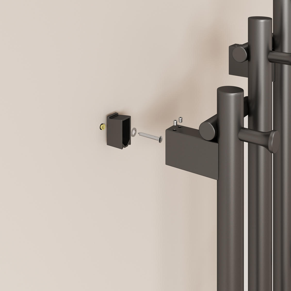 HEIZKÖRPER elektrisch vertikal 115 x 21,6 cm mit Smart-Steuerung Anthrazit - Anthrazit, Metall (21.6/115/9.4cm) - EMKE