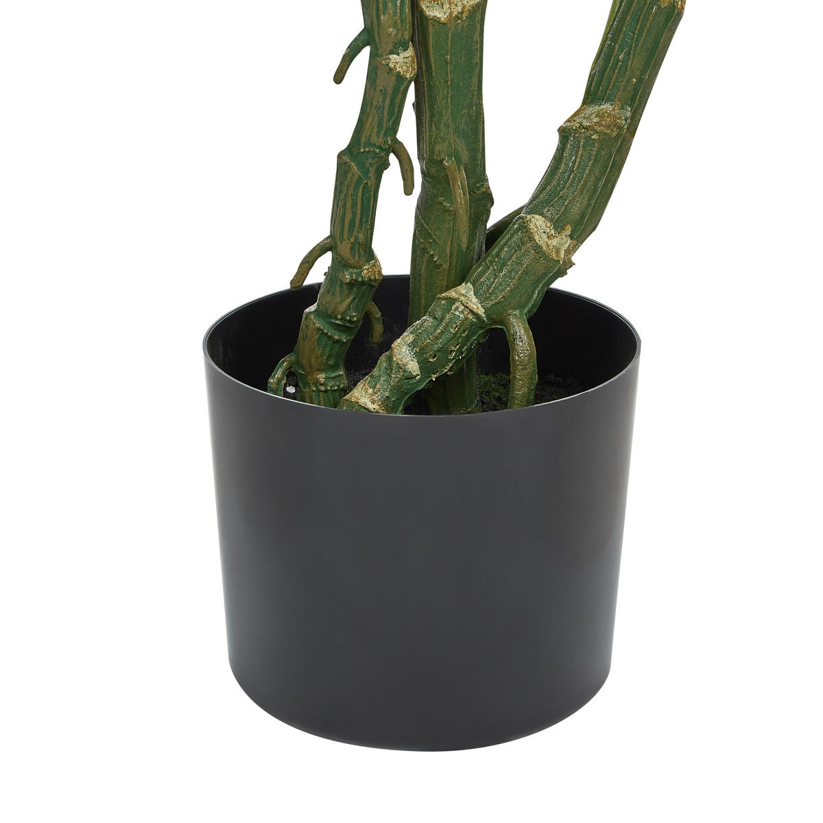 KUNSTPFLANZE im Blumentopf 135 cm Grün/Schwarz Monstera Plant - Schwarz/Grün, Kunststoff (135cm) - Beliani