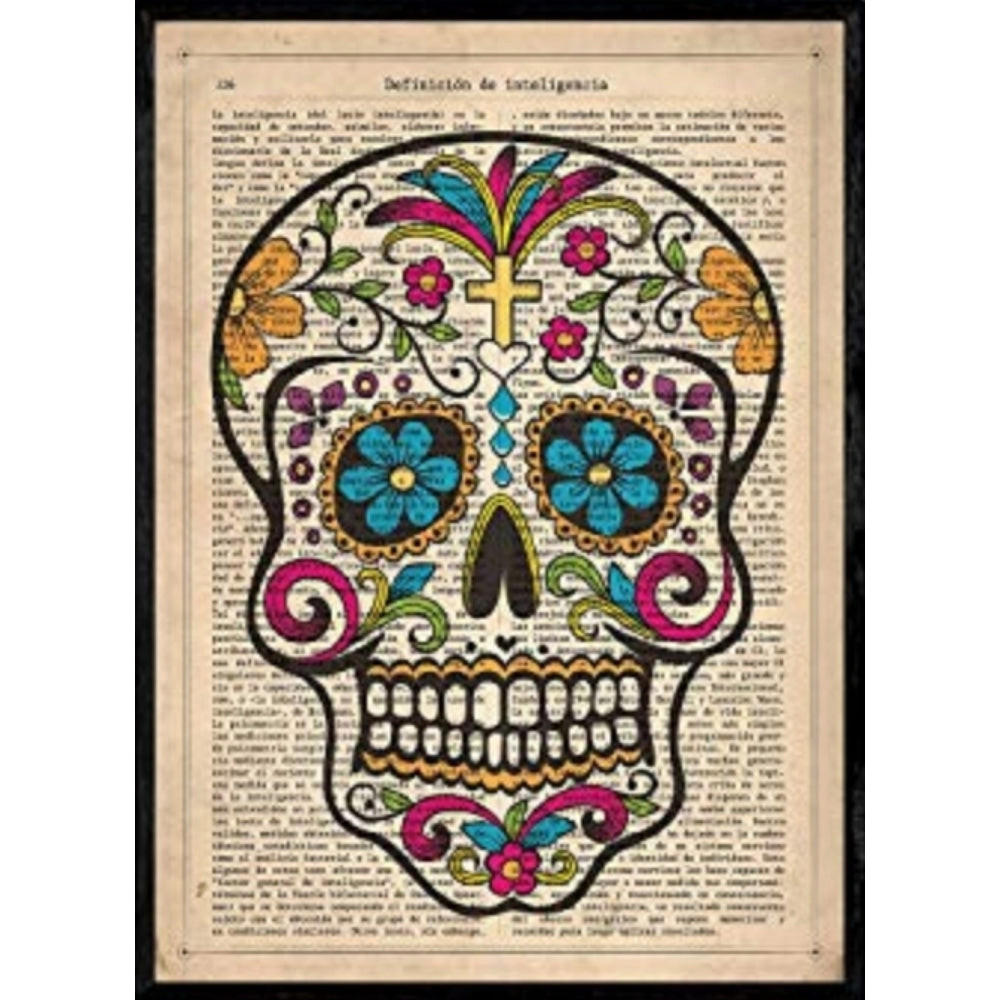 POSTER Skull Mexicana-Farben. A4 Rahmenlos - Klar, Papier (29.7/5/21cm) - Nacnic