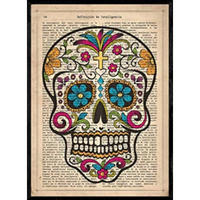 POSTER Skull Mexicana-Farben. A4 Rahmenlos - Klar, Papier (29.7/5/21cm) - Nacnic