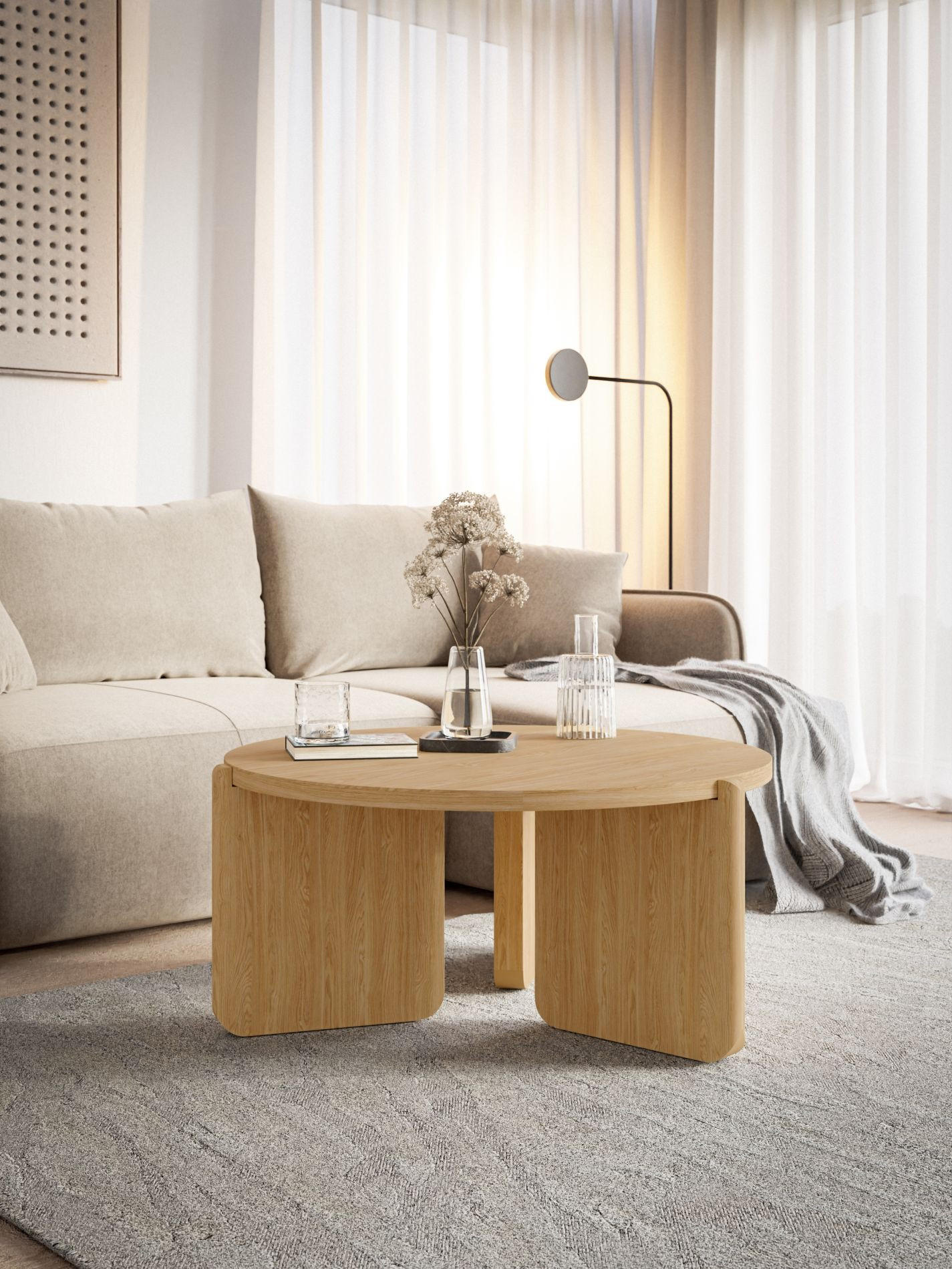 COUCHTISCH Preffines S Eichenholzoptik 80 cm - Eichefarben, Holzwerkstoff (80/80/40cm) - Selsey