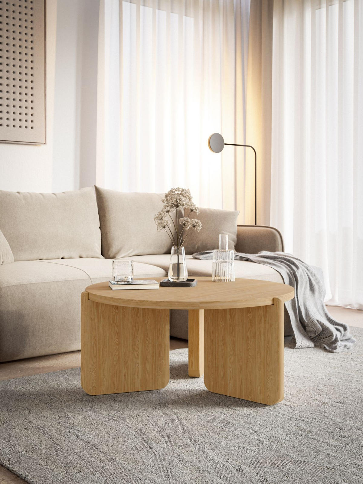 COUCHTISCH Preffines S Eichenholzoptik 80 cm - Eichefarben, Holzwerkstoff (80/80/40cm) - Selsey