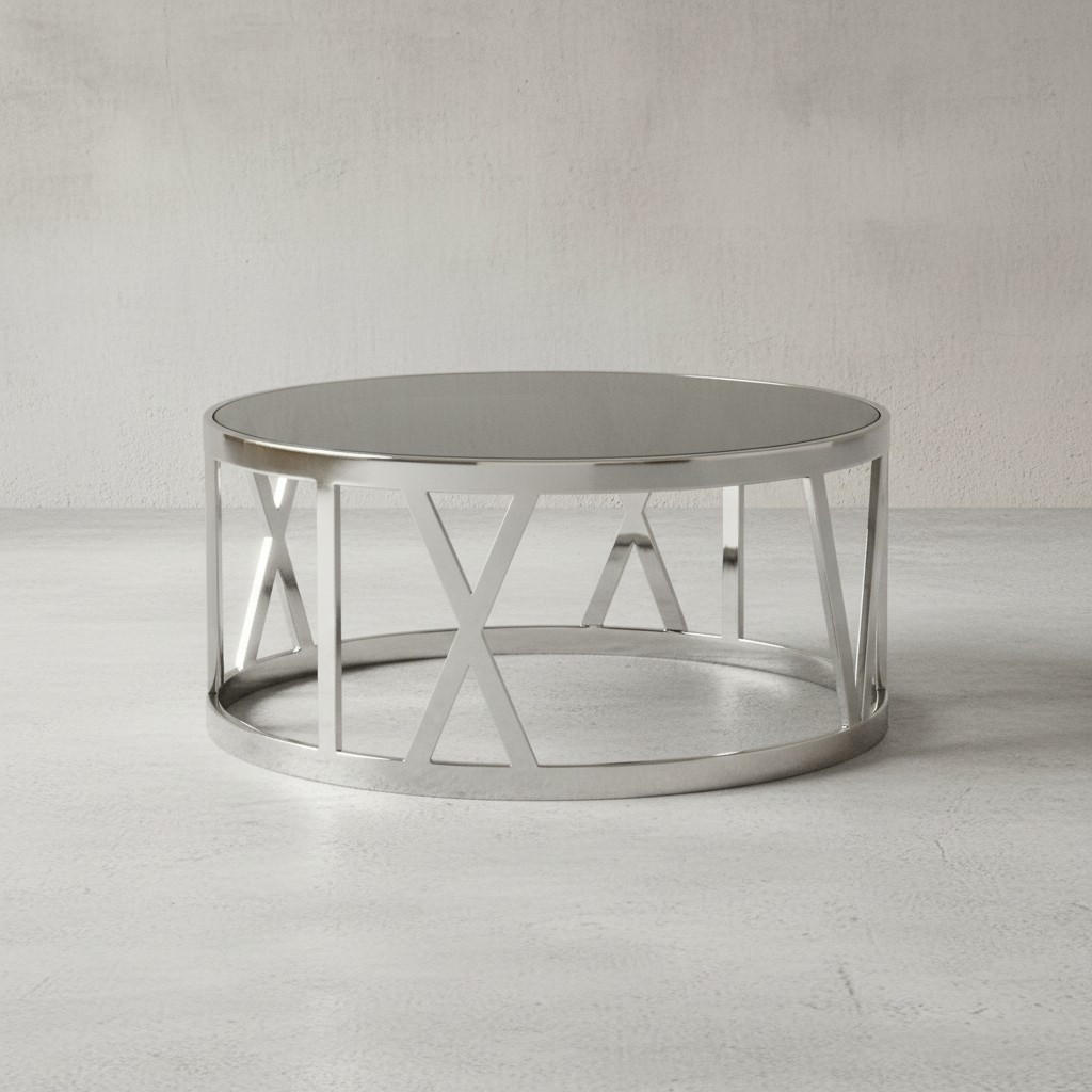 COUCHTISCH mit Glasplatte, Metallgestell, handgefertigt, Belastbarkeit 20 kg, Silber 60x60x30 cm - Silberfarben, Glas/Metall (60/60/30cm) - KADIMA DESIGN