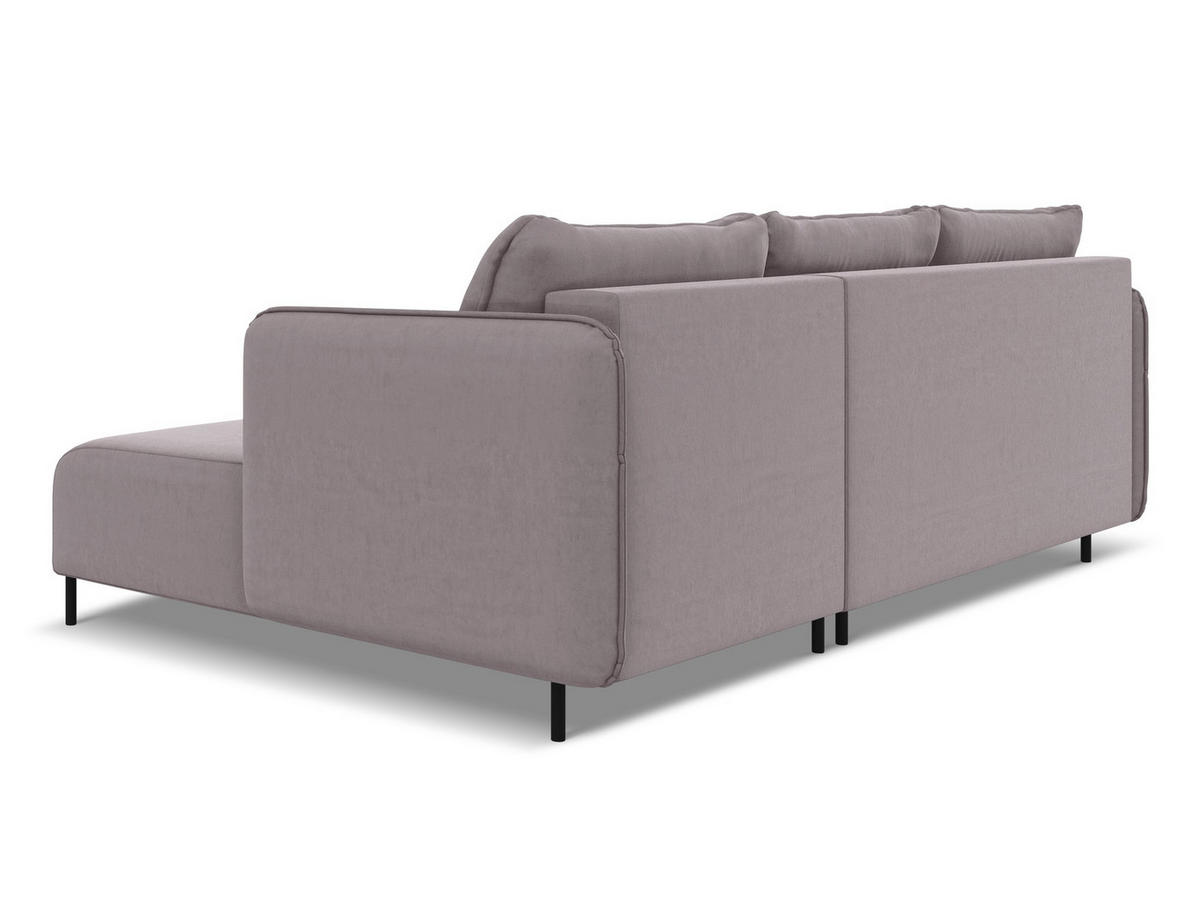 ECKSOFA mit Schlaffunktion Samt Stoff Violett - Lila/Flieder, Holz/Textil (236/162cm) - Makamii