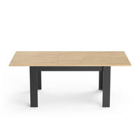 TISCH von 160 bis 200 cm in hamilton-eiche dekor und mattem schwarz - craft 160/90/77 cm - Eschefarben, Holzwerkstoff (23.8/90/77cm) - Calicosy