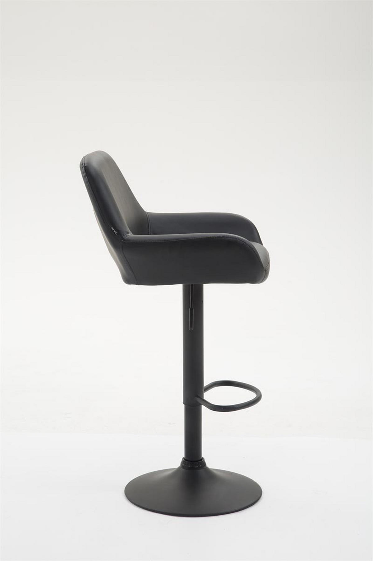 BARHOCKER Braga Kunstleder 89-109x51x52 cm schwarz - Schwarz, Leder (51/89/52cm) - furnicato