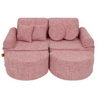 KINDERSOFA, Pocket Max, Tangle, Bonbonrosa - Roségold, Textil (120/25/60cm) - MeowBaby