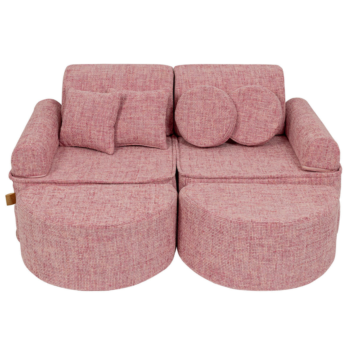 KINDERSOFA, Pocket Max, Tangle, Bonbonrosa - Roségold, Textil (120/25/60cm) - MeowBaby