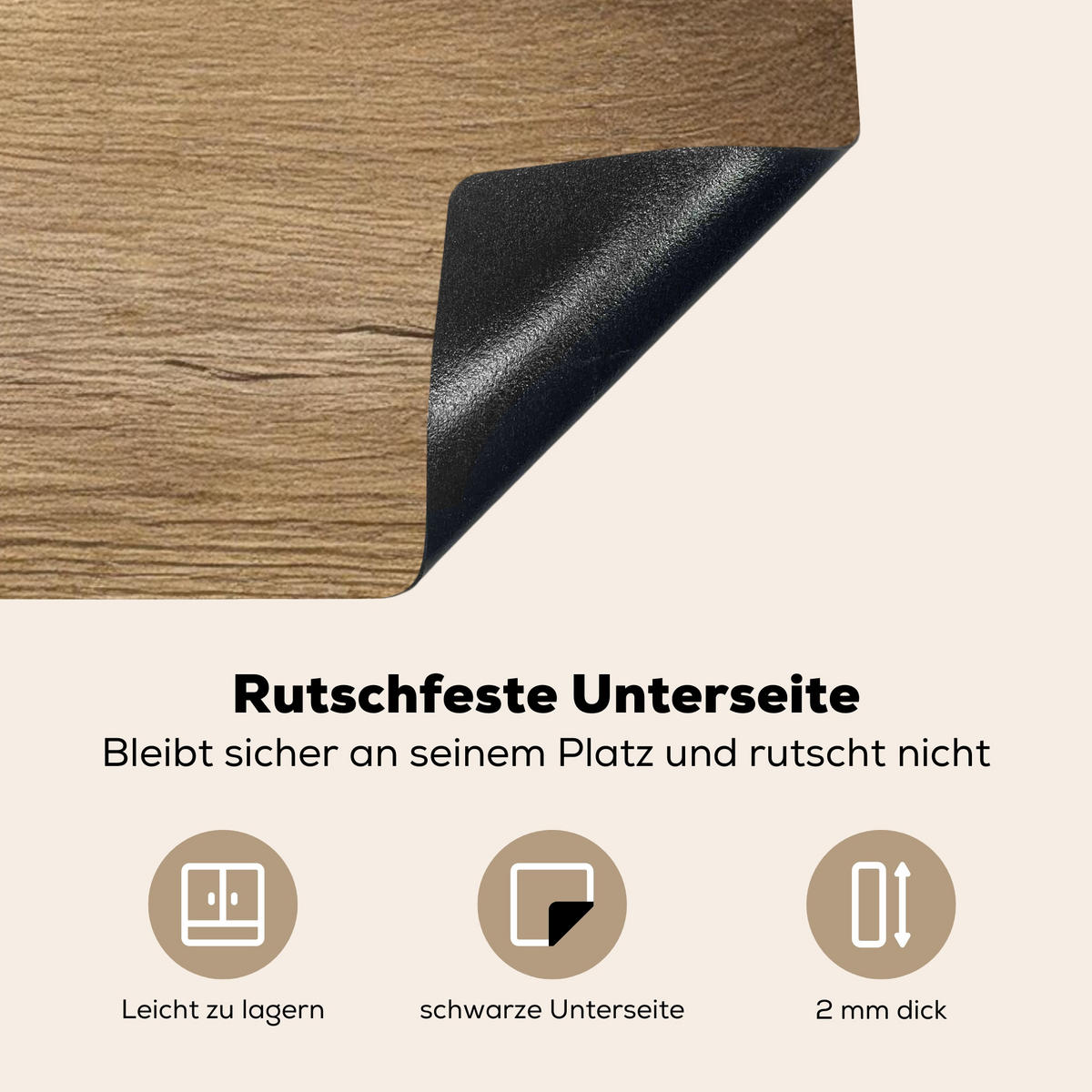 HERDABDECKPLATTE Holz - Braun - Holzoptik 59x51 cm - Eichefarben, Kunststoff (59/51/0.2cm) - MuchoWow
