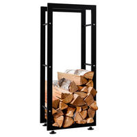 KAMINHOLZREGAL innen Metall SATLO| Schwarz, 25x40x100cm - Schwarz, Metall (40/100/25cm) - DELUKE