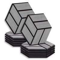 AKUSTIKPANEEL Hexagon Grau 10 Stück - Grau, Holz (30/26/2cm) - Homestyle4u