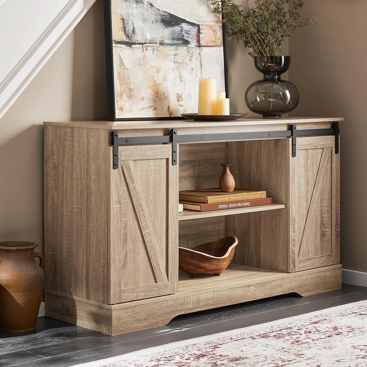 SIDEBOARD Natur - Naturfarben, Holzwerkstoff (120/70/39cm) - SoBuy