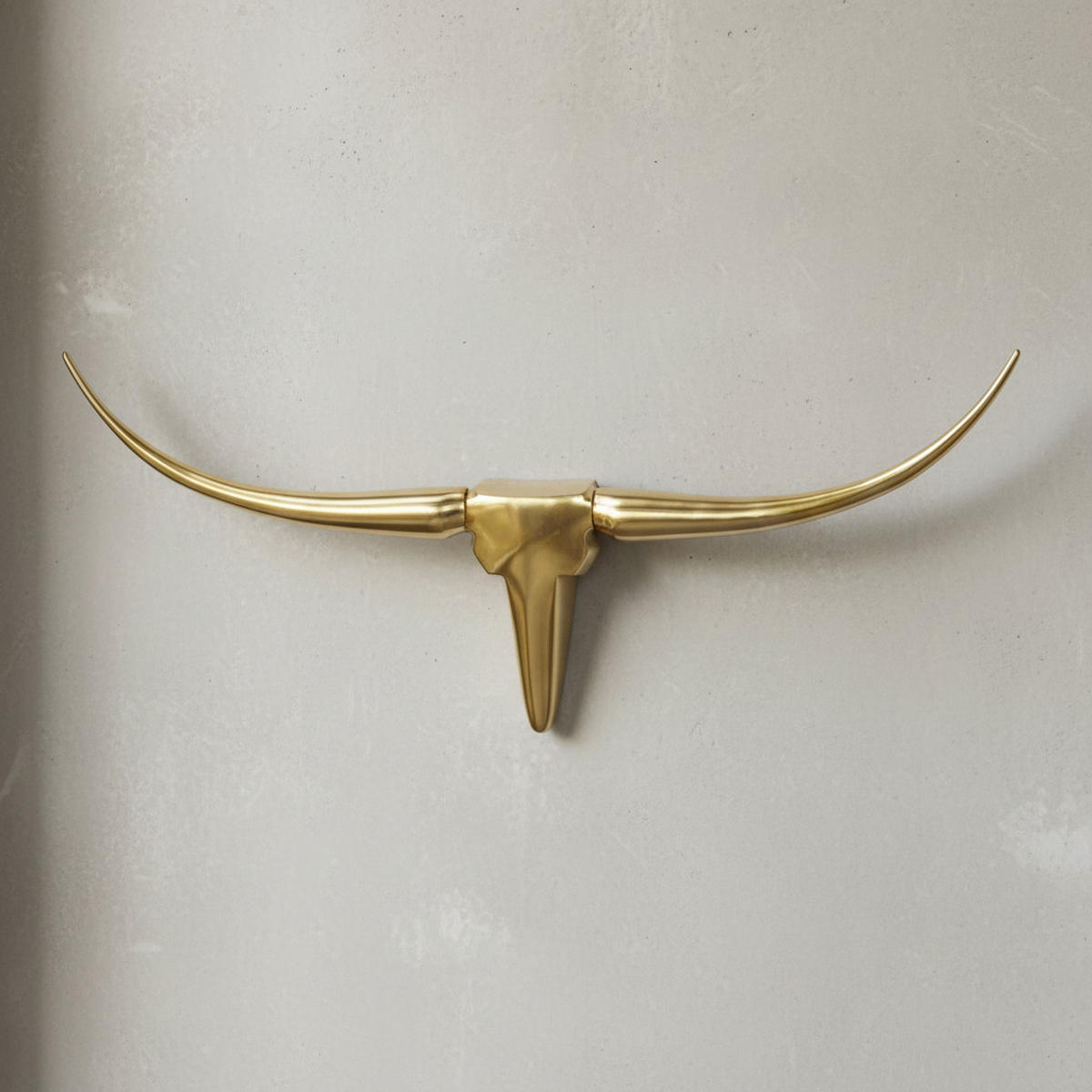 WANDDEKO Bull Geweih aus Aluminium 125 cm Breite, Gold 125x10x60 cm - Goldfarben, Metall (125/60/10cm) - KADIMA DESIGN