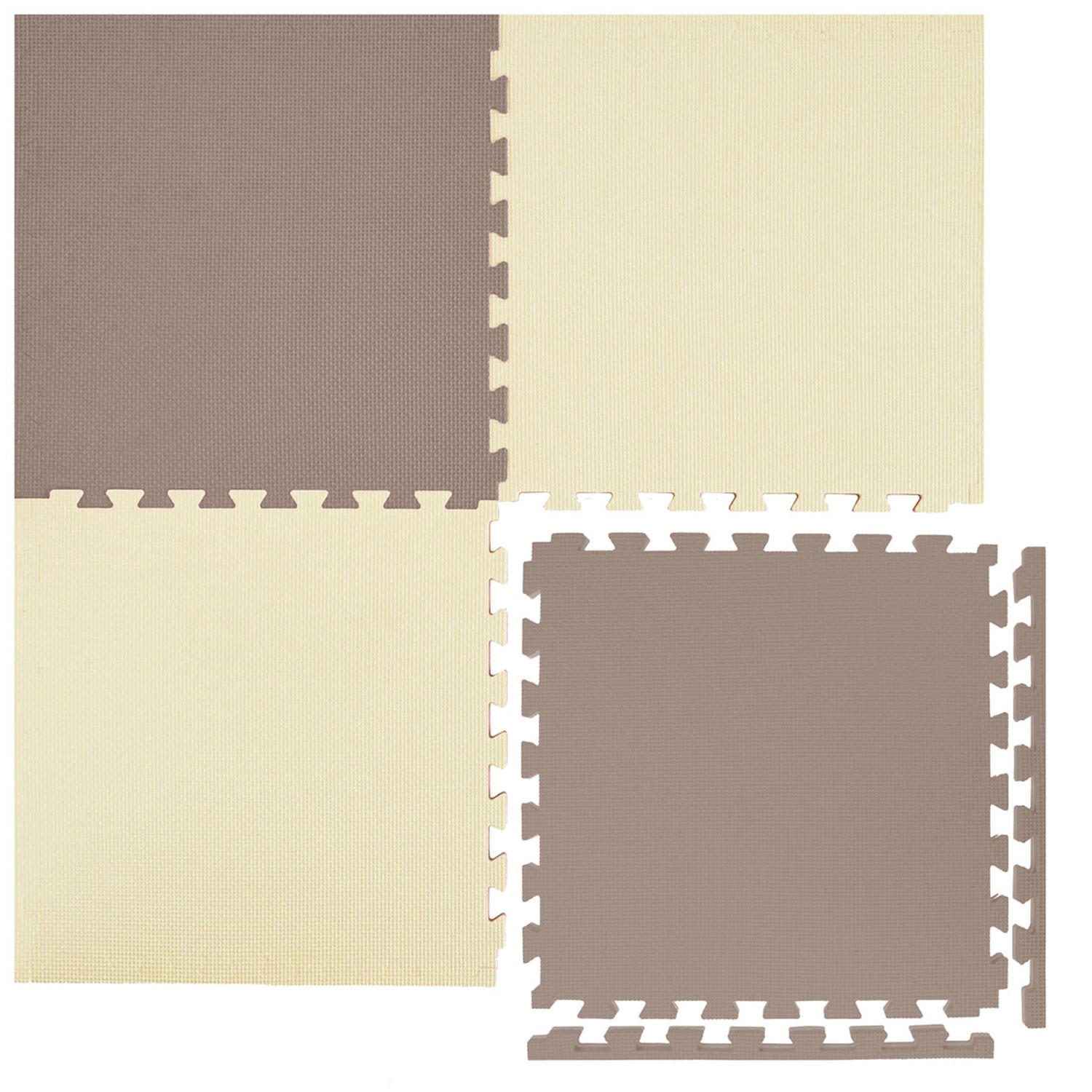 BODENSCHUTZMATTE 50x50x4 cm, Beige, 4er Set - Beige, Kunststoff (50/50cm) - eyepower