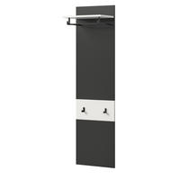 GARDEROBENPANEEL in grau, weiß, Wandgarderobe 45 x 165 cm, Cooper - Weiß/Grau, Holzwerkstoff/Metall (45/165/29cm) - Inn.Furn