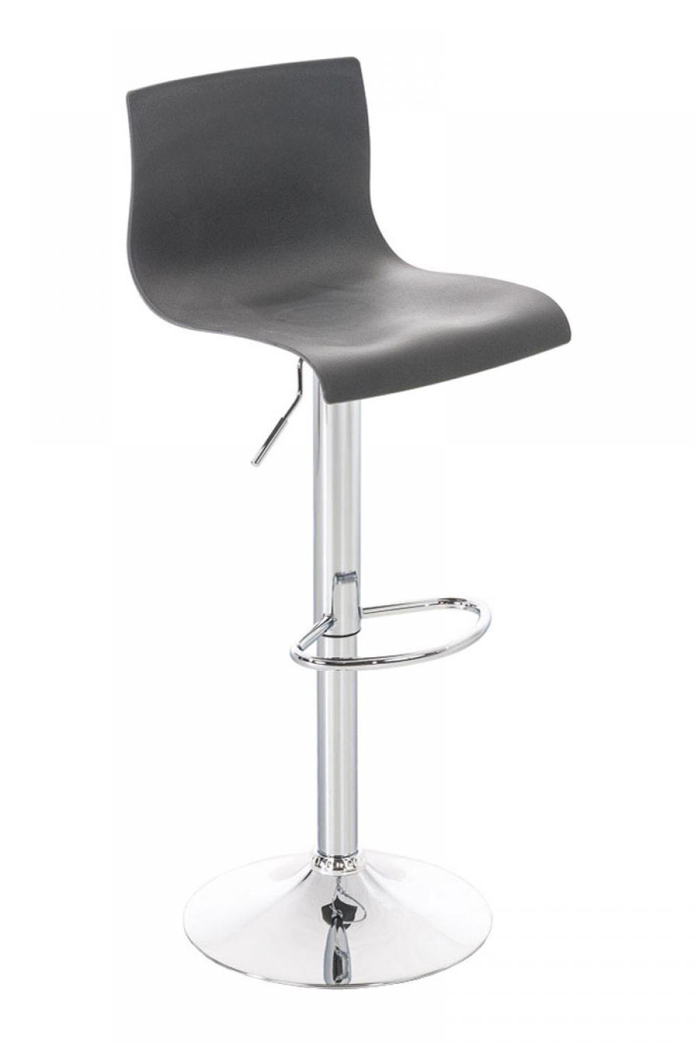 BARHOCKER Kunststoff grau - Chromfarben/Grau, Kunststoff/Metall (39/84/36cm) - CLP