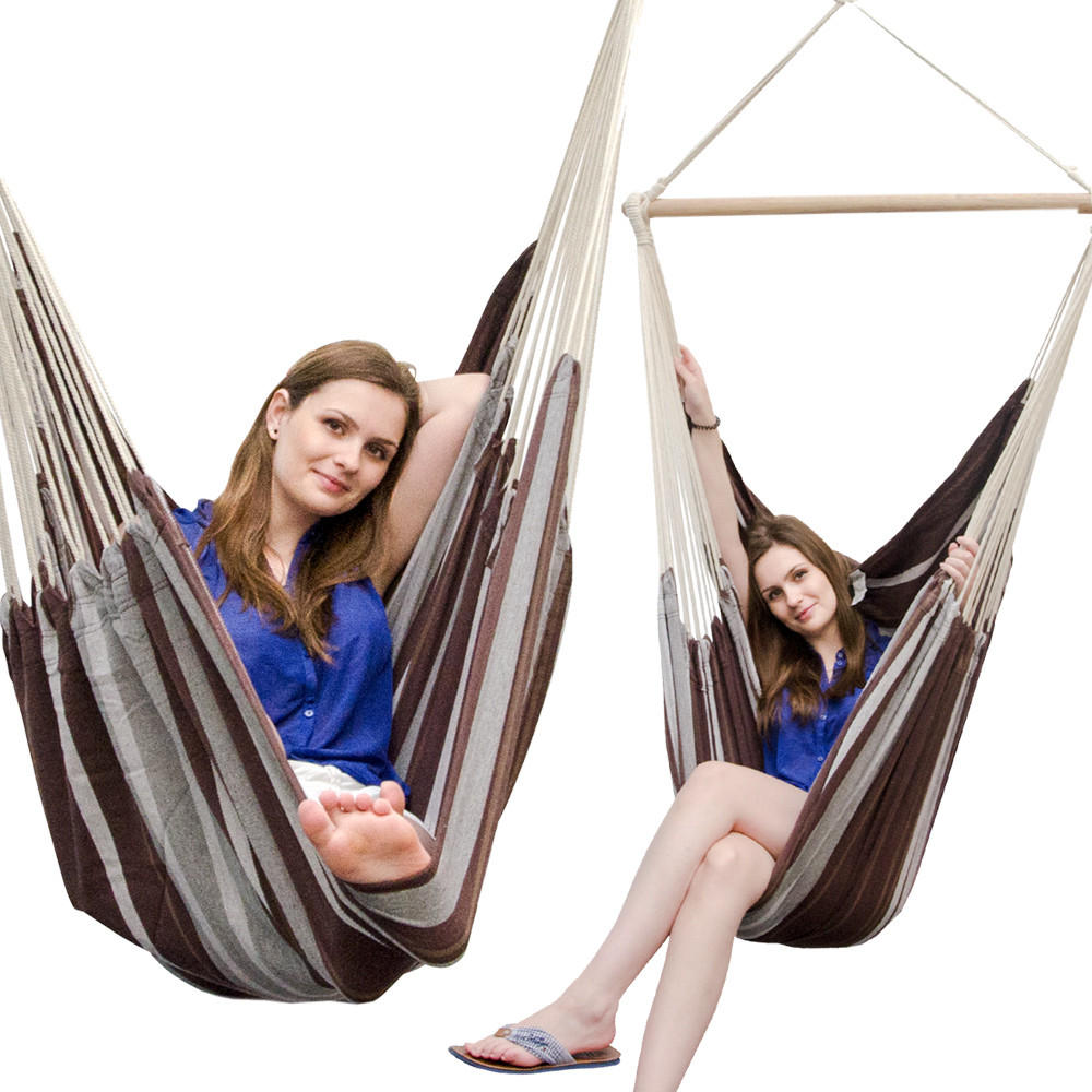 XXL-HÄNGESESSEL bis 150kg, 185/130 cm Multicolor - Braun, Textil (130/155/185cm) - Amanka