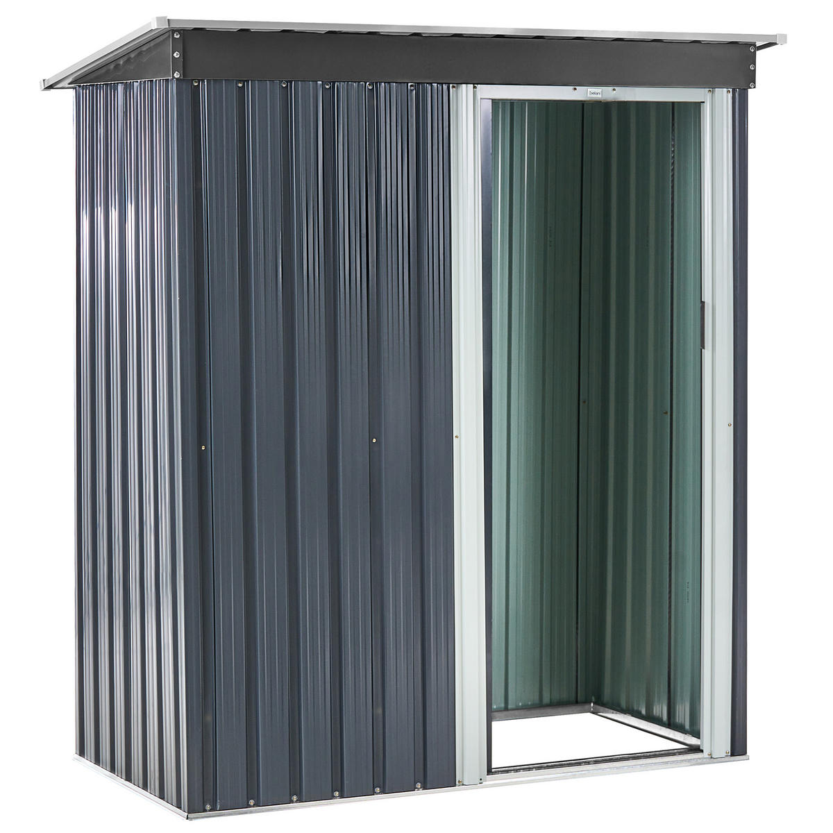 CASĂ PENTRU UNELTE 150 cm 89 cm gri grafit Aisone - alb/grafit, metal (150/182/89cm) - Beliani