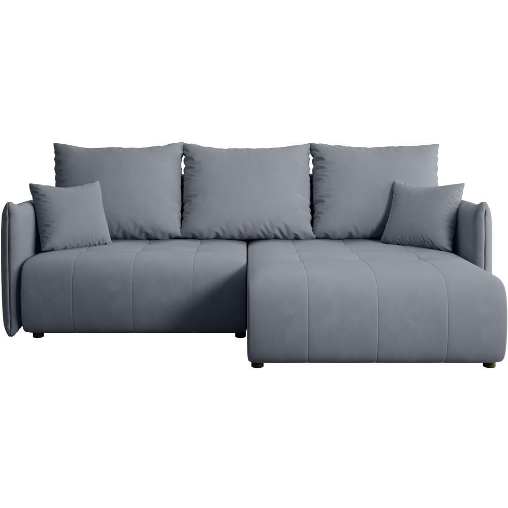 ECKSCHLAFSOFA Henry Mini grau rechts - Schwarz/Grau, Kunststoff/Textil (221/153cm) - Beautysofa