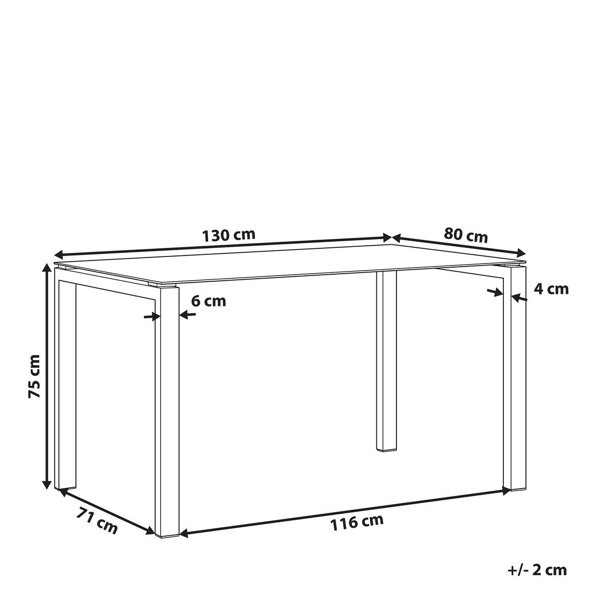 ESSTISCH 130/80/75 cm Transparent, Hellbraun Rechteckig Tavira - Transparent, Glas (130/80/75cm) - Beliani