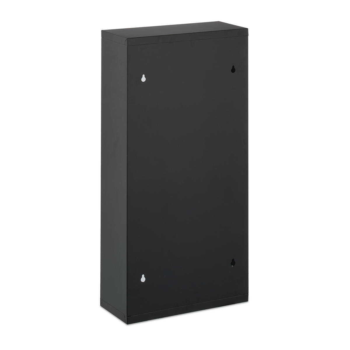 MEDIZINSCHRANK - Schwarz, Glas/Metall (27/57/12cm) - Relaxdays