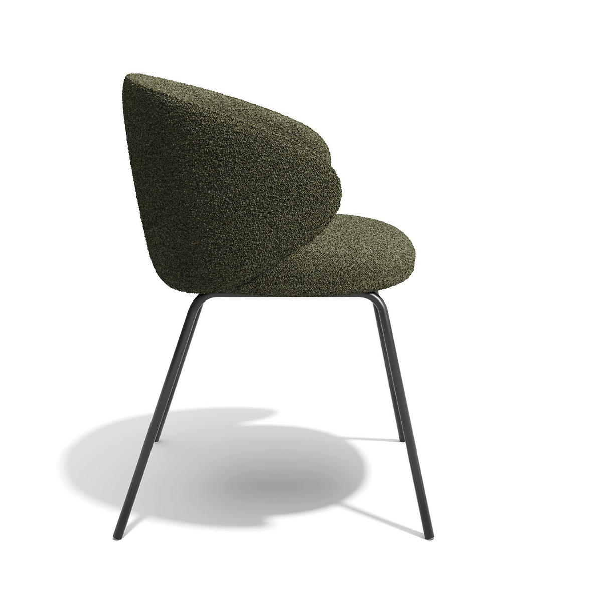 ESSZIMMERSTUHL Bouclé-Stoff Khakigrün 53.5cm - Grün, Textil (53.5/75/54cm) - Sia Home