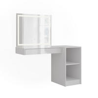 SCHMINKTISCH Sherry Weiß/Weiß Hochglanz 120 cm 3 Teile - Weiß Hochglanz, Holzwerkstoff (120/76/50.1cm) - Vicco