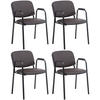 BESUCHERSTUHL 4er Set Lederlook braun - Braun, Textil/Metall (53/79/55cm) - CLP
