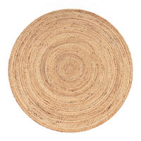 BAUMWOLLTEPPICH Boho wendbar schmutzabweisend Natur Rund 200D - Beige, Textil (200/200cm) - KADIMA DESIGN