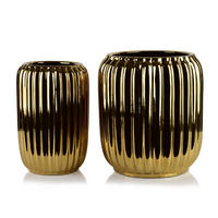 BLUMENTOPF Neva 3er Set Gold 40/40/44 cm Keramik - Goldfarben, Keramik (40/44/40cm) - Mondex