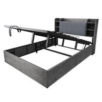 POLSTERBETT 180/200 cm Grau mit Stauraum, Ausgestattet mit USB und Tape-C-Steckdose - Grau, Holz (180/200cm) - Oxeza
