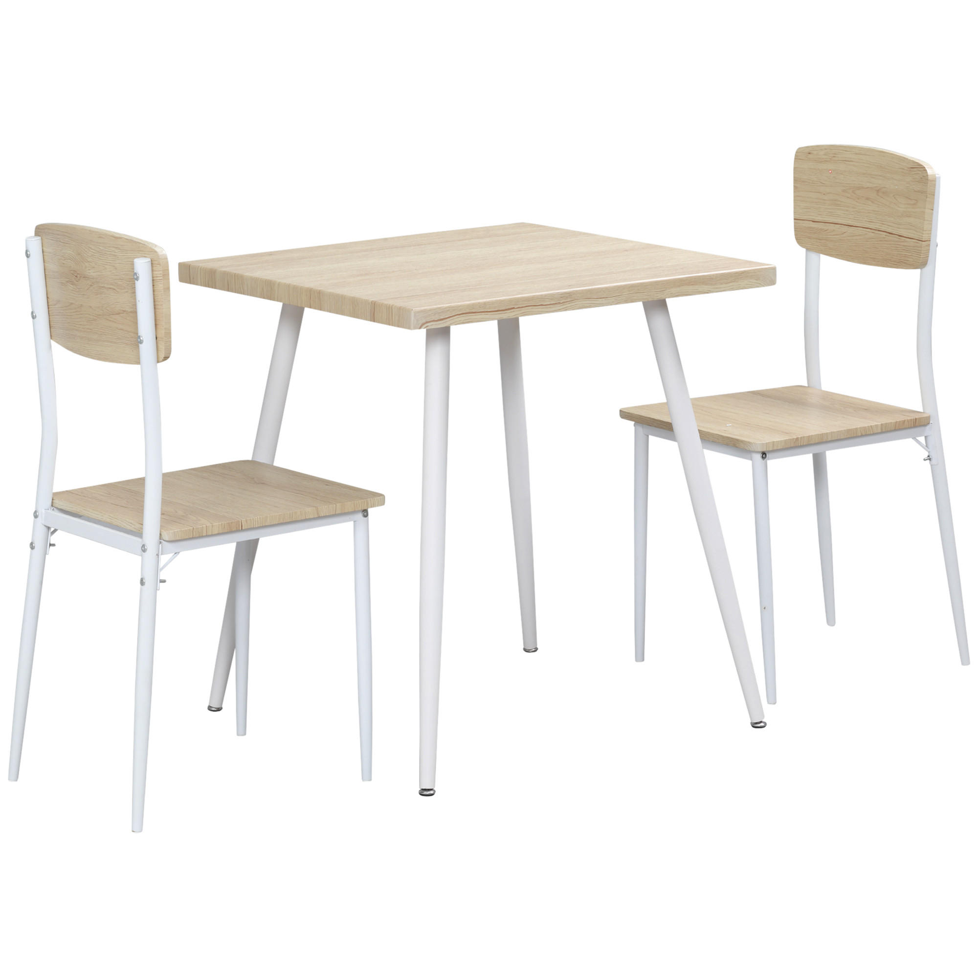 ESSGRUPPE 2 Stühle Esszimmergarniturset Esstischset Sitzgruppe Tischgruppe - Naturfarben, Kunststoff (70/76/70cm) - HOMCOM