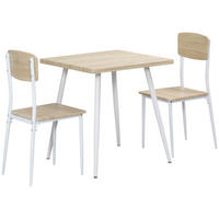 ESSGRUPPE 2 Stühle Esszimmergarniturset Esstischset Sitzgruppe Tischgruppe - Naturfarben, Kunststoff (70/76/70cm) - HOMCOM