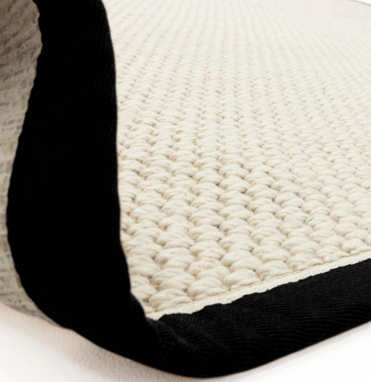 TEPPICH modern Wohn-/Schlafzimmer Wolle & Naturfaser ROKA Schwarz 160x230 cm - Schwarz, Naturmaterialien (160/230cm) - Novatrend