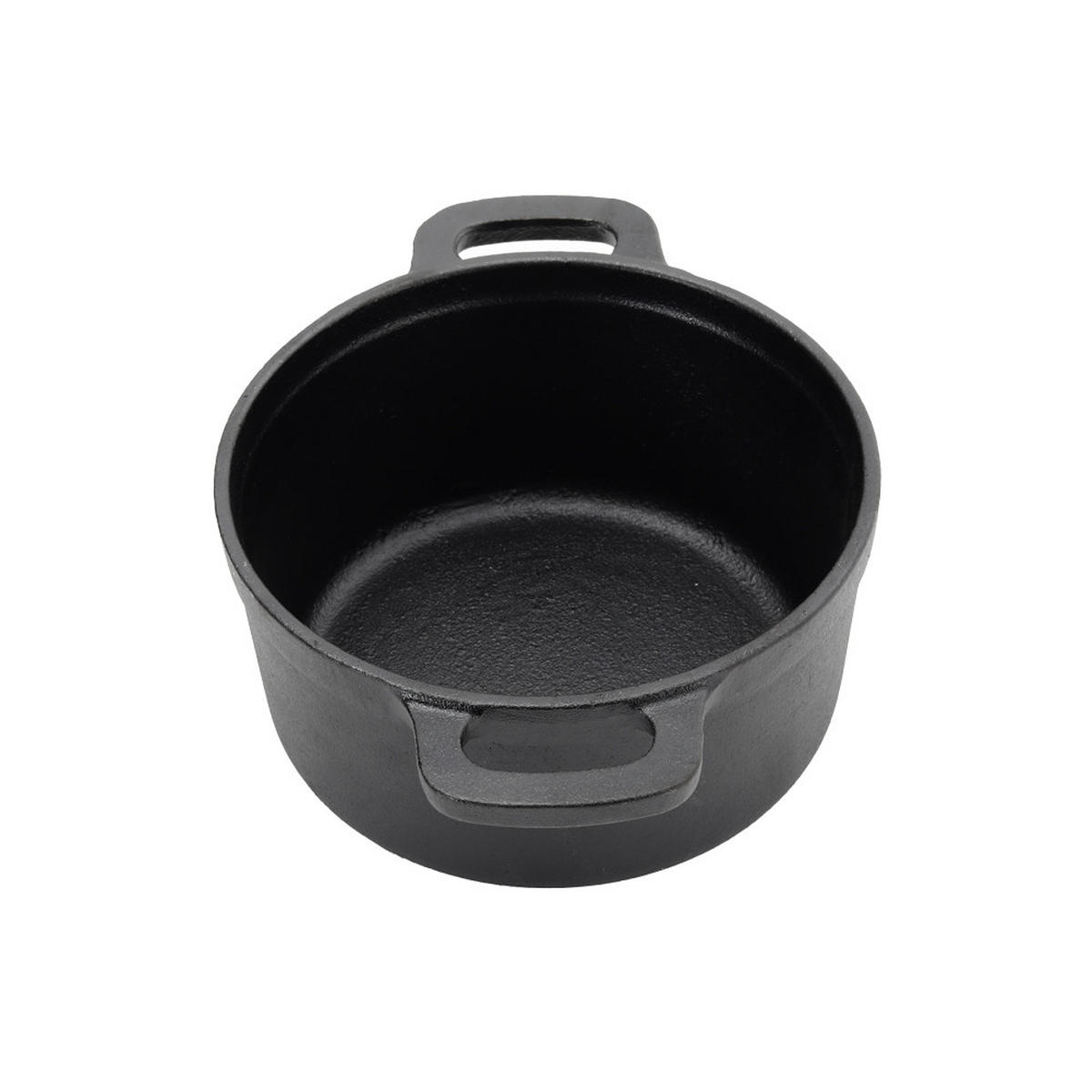 MINI-SCHMORTOPF mit Deckel aus Gusseisen in Schwarz 14 x 14 x 6,7 cm 2 kg - Schwarz, Metall (14/14/6.7cm) - Livingandhome