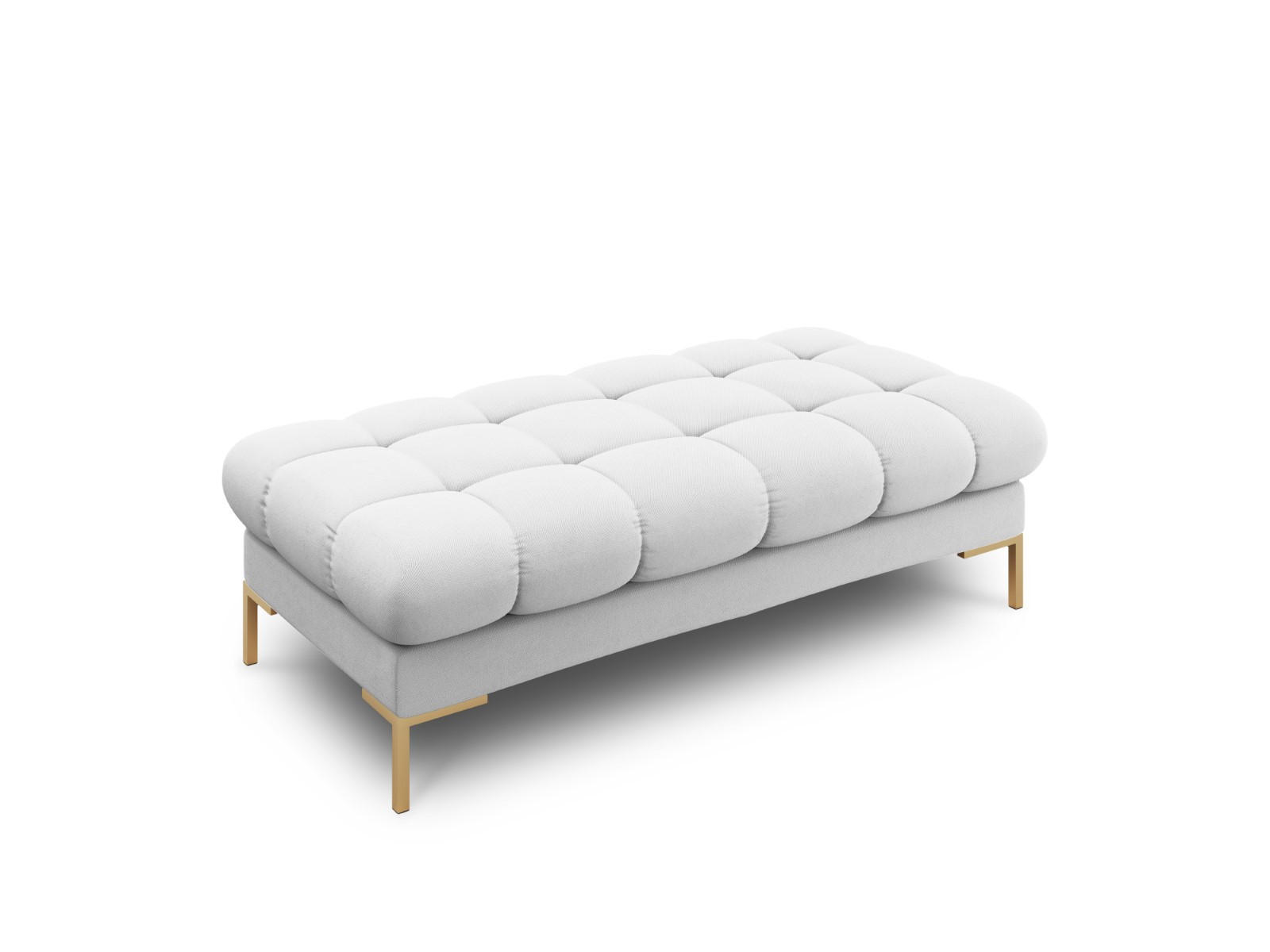 BANK Mamaia aus strukturiertem Stoff hellgrau 2 Sitzplätze - Hellgrau, Textil (133/41/62cm) - Micadoni
