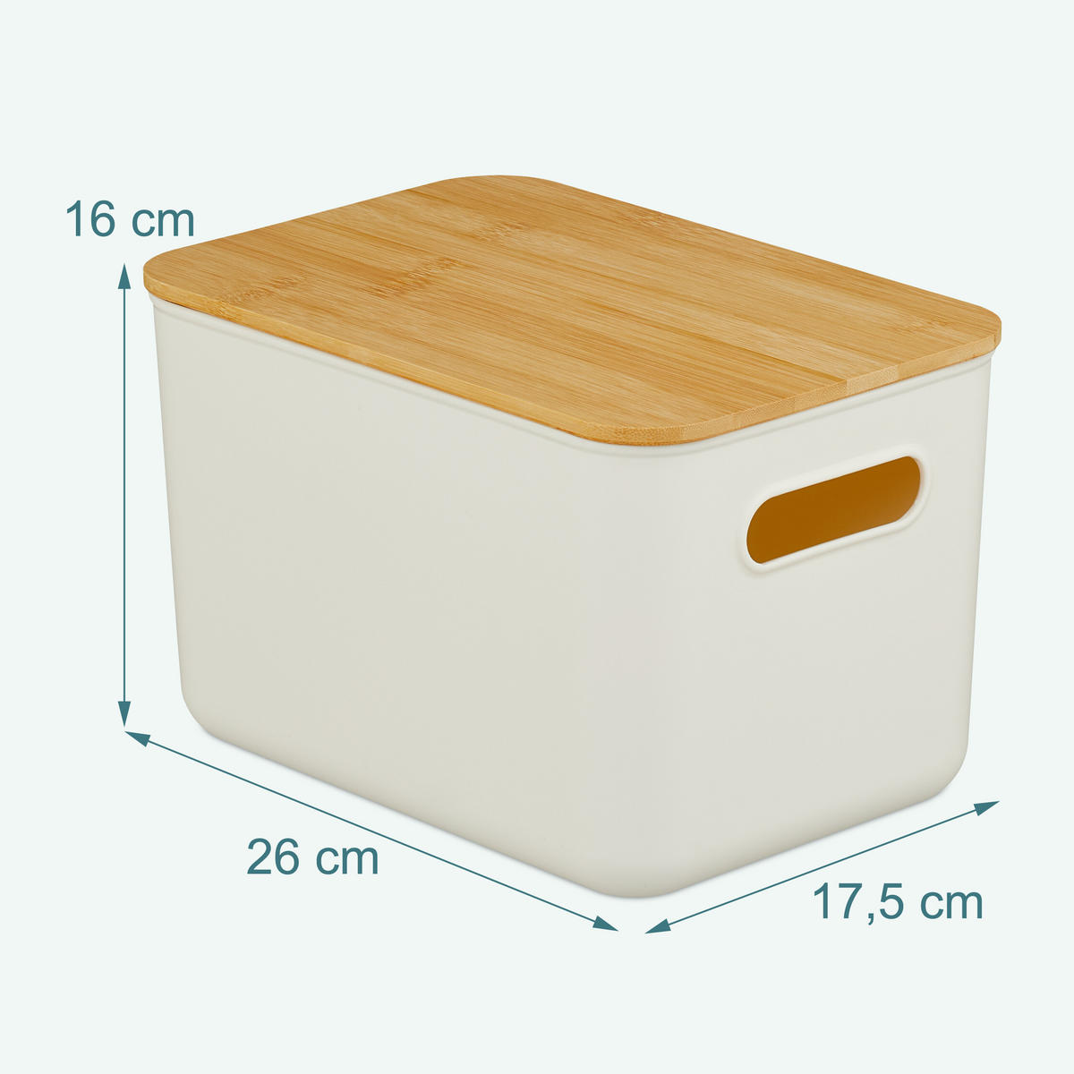 AUFBEWAHRUNGSBOX - Weiß, Holz/Kunststoff (17.5/26/16cm) - Relaxdays