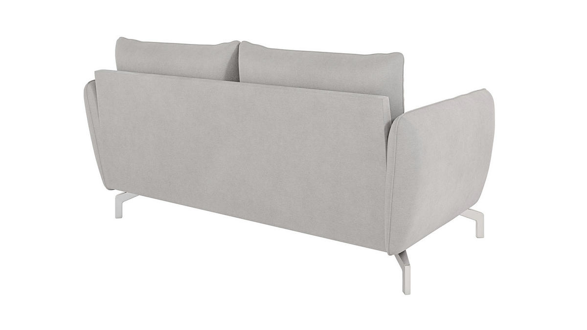 2-SITZER-SOFA Elou Silber Microfaser - Chromfarben/Silberfarben, Holz/Textil (172/87/92cm) - S-Style Möbel