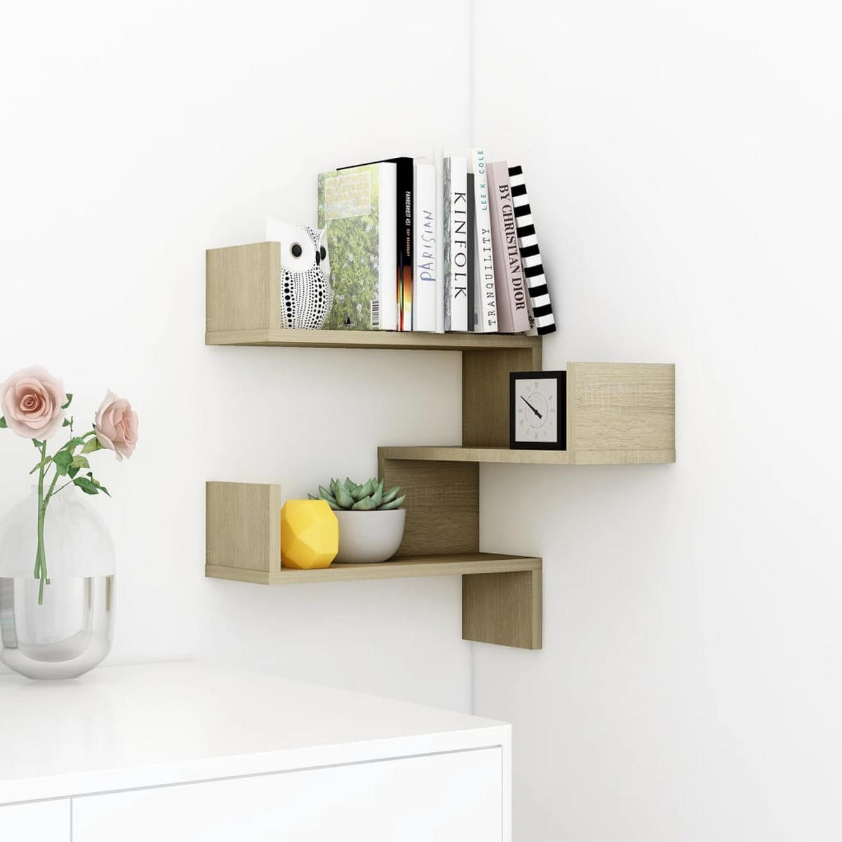 WAND-ECKREGAL Sonoma-Eiche 40x40x50 cm Holzwerkstoff - Braun, Holzwerkstoff (40/50/40cm) - furnicato