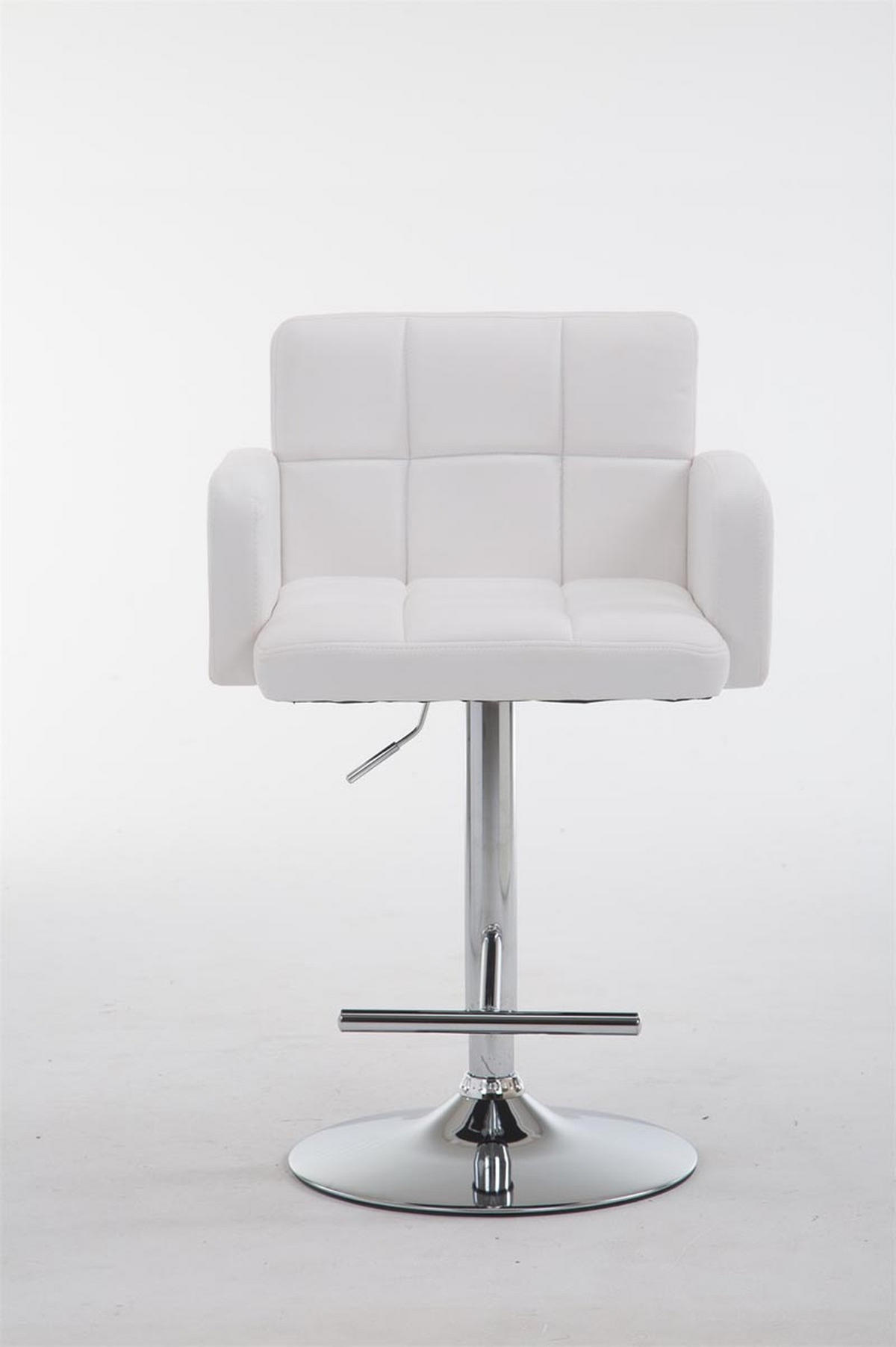 BARHOCKER Lausanne, Gestell Metall in Chromoptik, Kunstleder weiß, - Chromfarben/Weiß, Kunststoff/Textil (60/100/56cm) - TPFLiving
