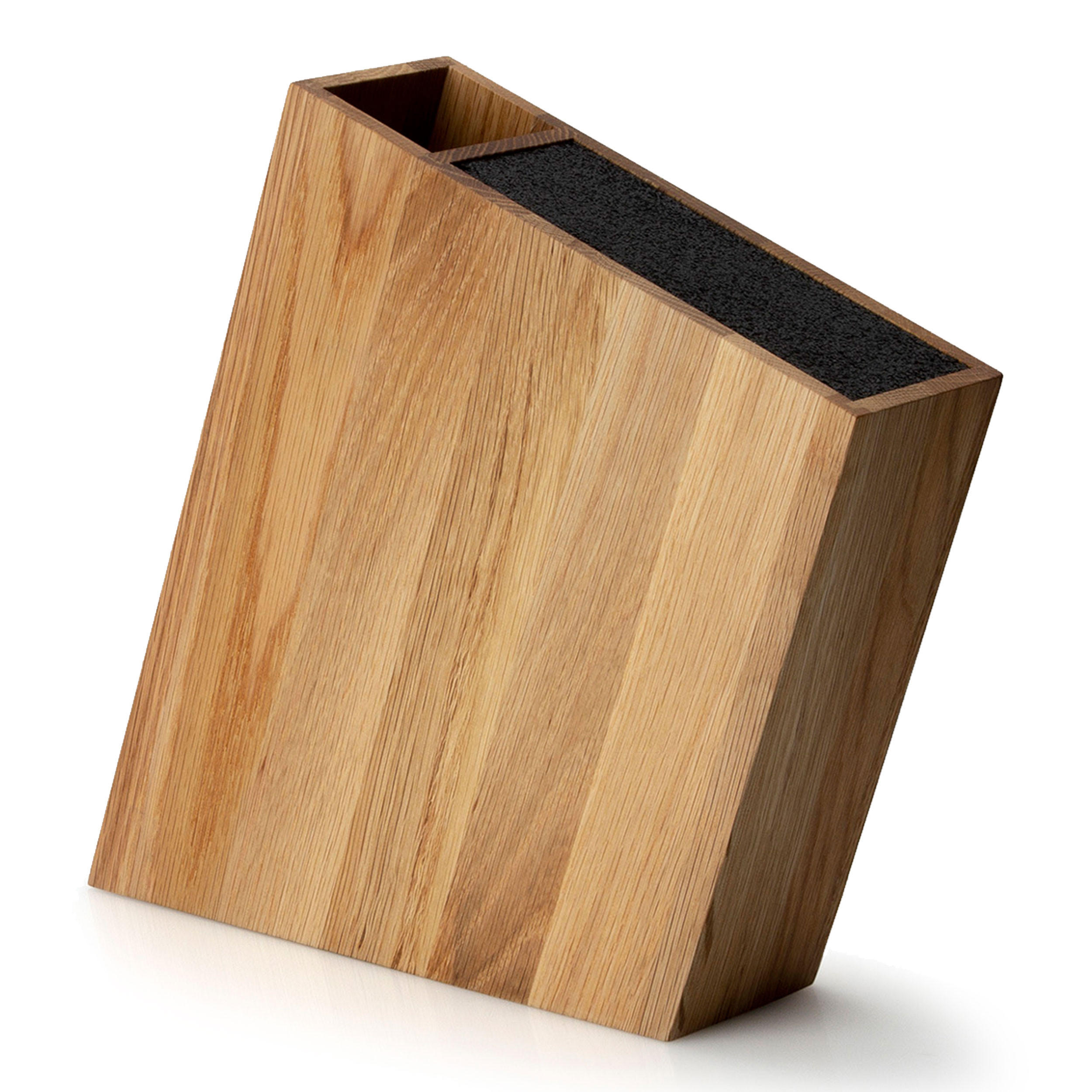 MESSERBLOCK, schräg stehend, mit Utensilienbehälter, Eichenholz - Braun, Holz (9/31/34cm) - Continenta