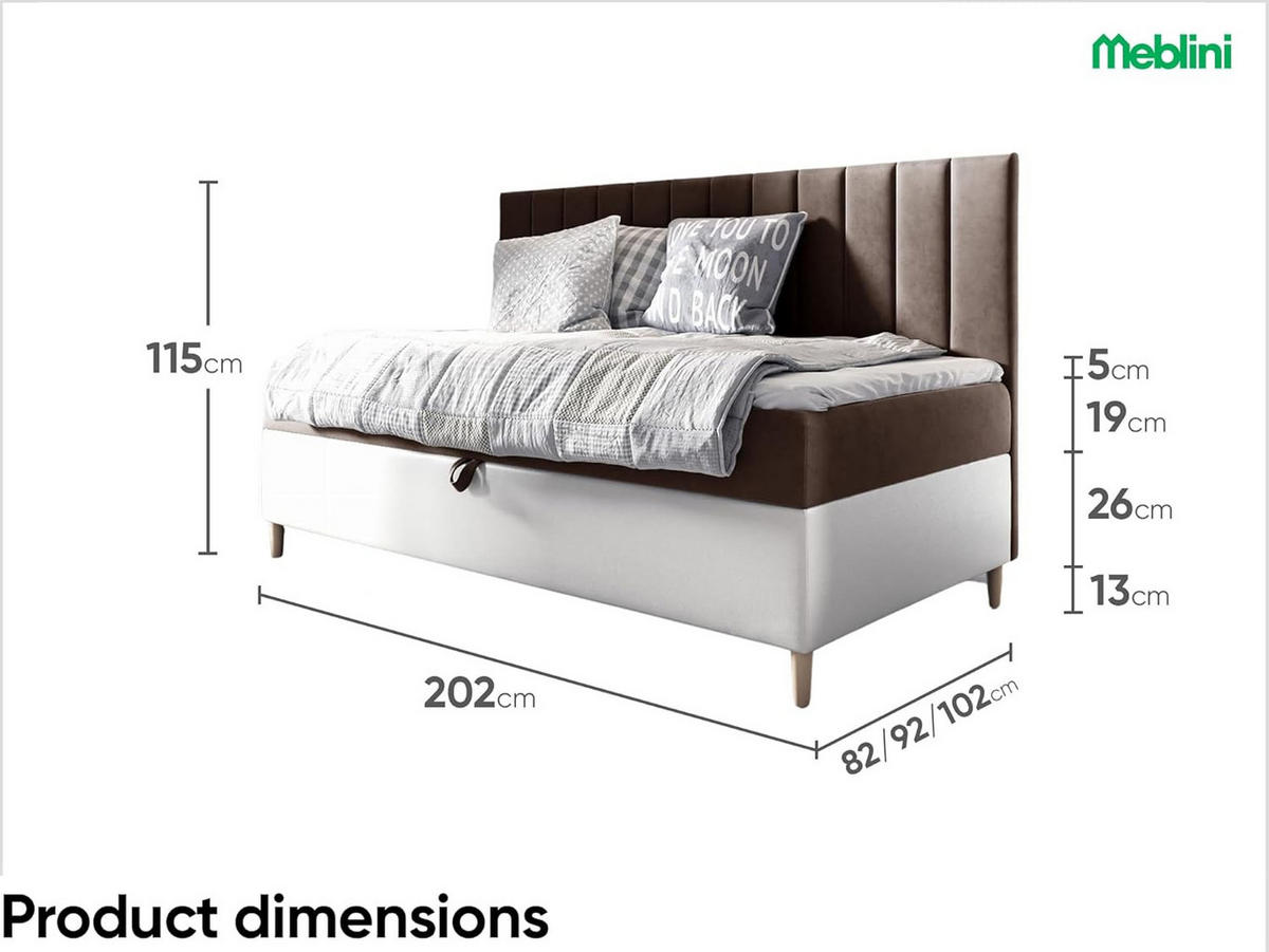 KINDERBETT MAYA 2 - Braun/Weiß, Holzwerkstoff (82/202cm) - Meblini