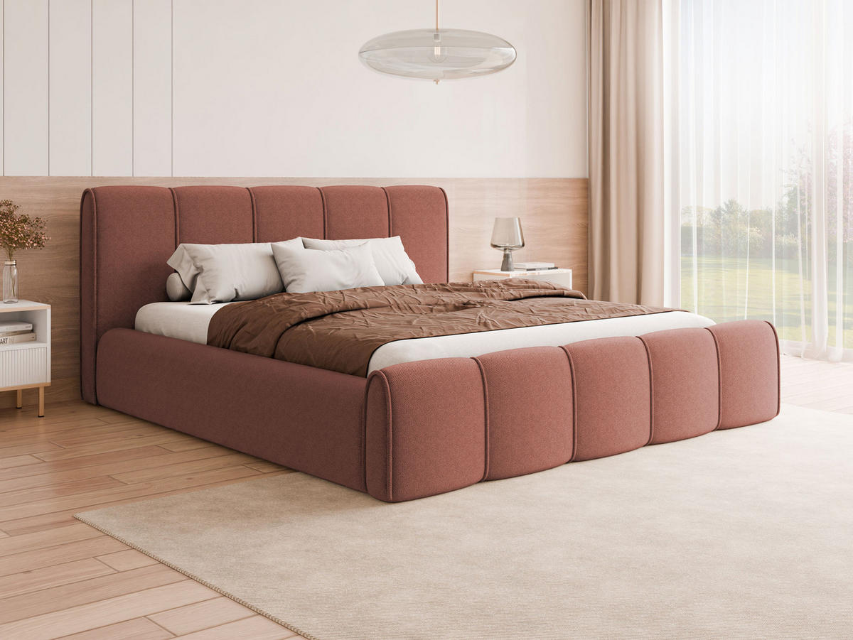 POLSTERBETT Lewis - Rosa, Holz/Holzwerkstoff (160/200cm) - MIRJAN24