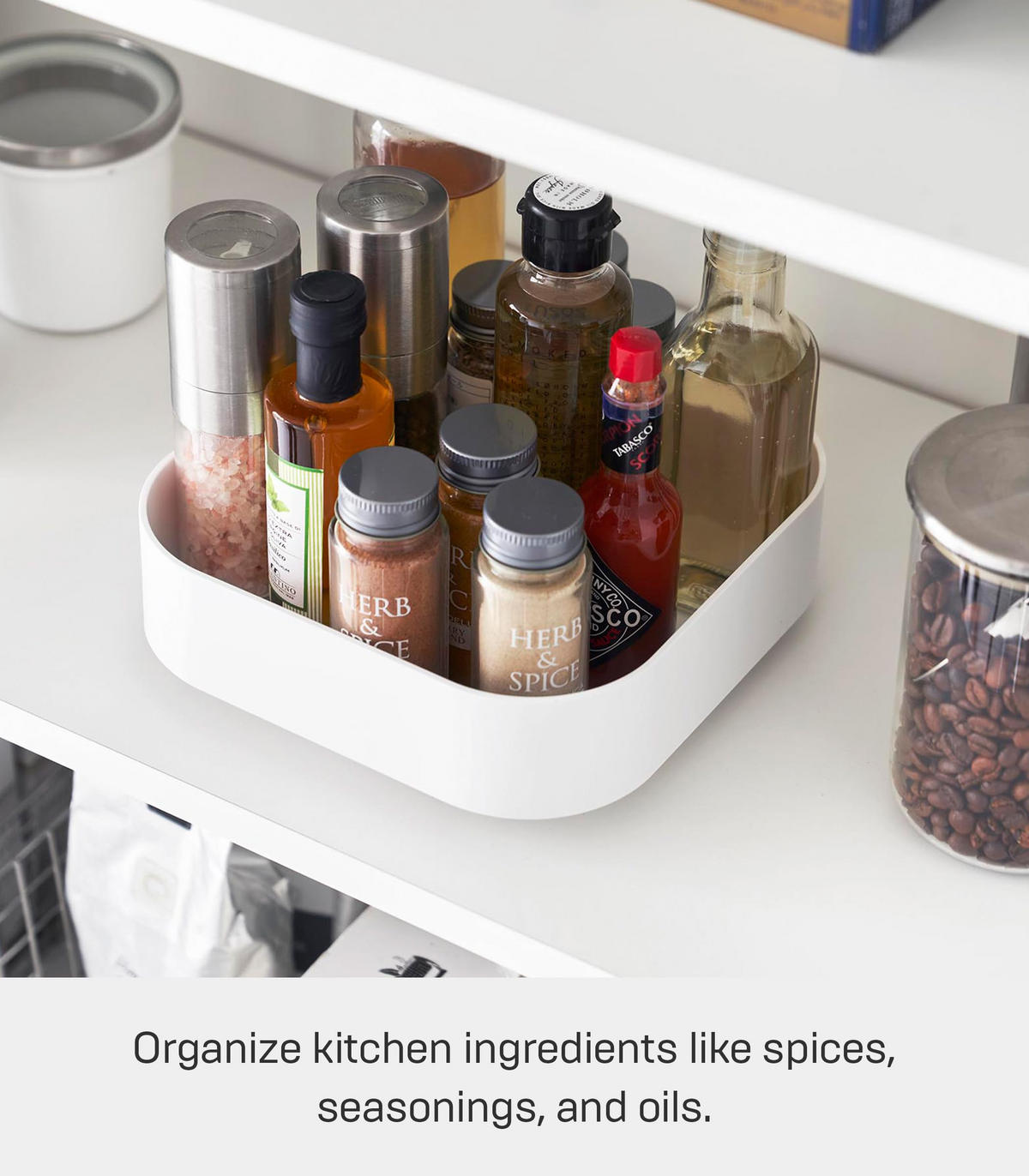 DREHTABLETT Tower 2198 weiß 6,3/20/20 cm - Weiß, Kunststoff (20/6.3/20cm) - Yamazaki