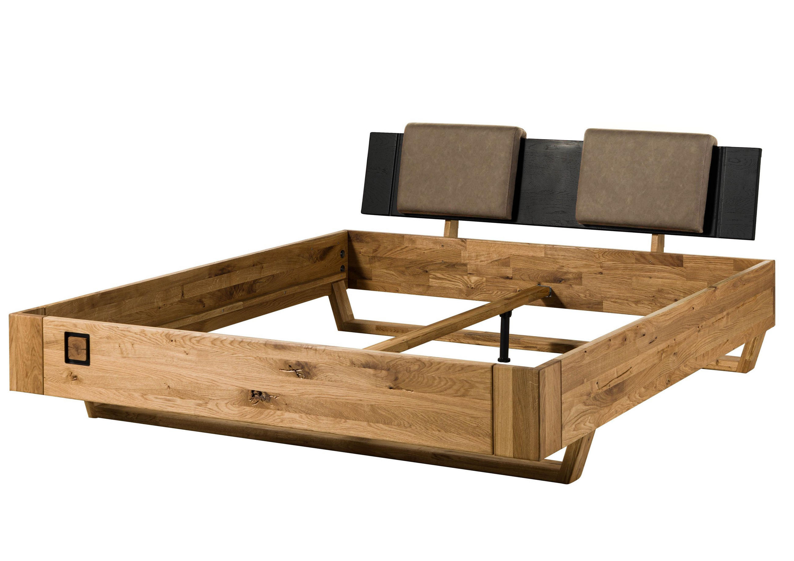 BETT Massivholz Wildeiche 180 x 200 x 86 natur KITZBÜHEL #258 - Naturfarben, Holz (180/200cm) - Massivmoebel24