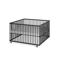 LAUFGITTER XXL 120x120 cm mit Matratze Cloud Air - Black Edition - Premium Kollektion - Schwarz, Holz (120/74/120cm) - Sämann – make a difference.