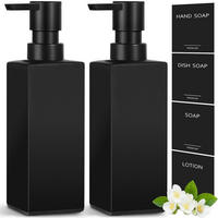 SEIFENSPENDER 2-teiliges Set schwarzes Glas 300 ml - Schwarz, Glas (2.2/7.5/2.2cm)