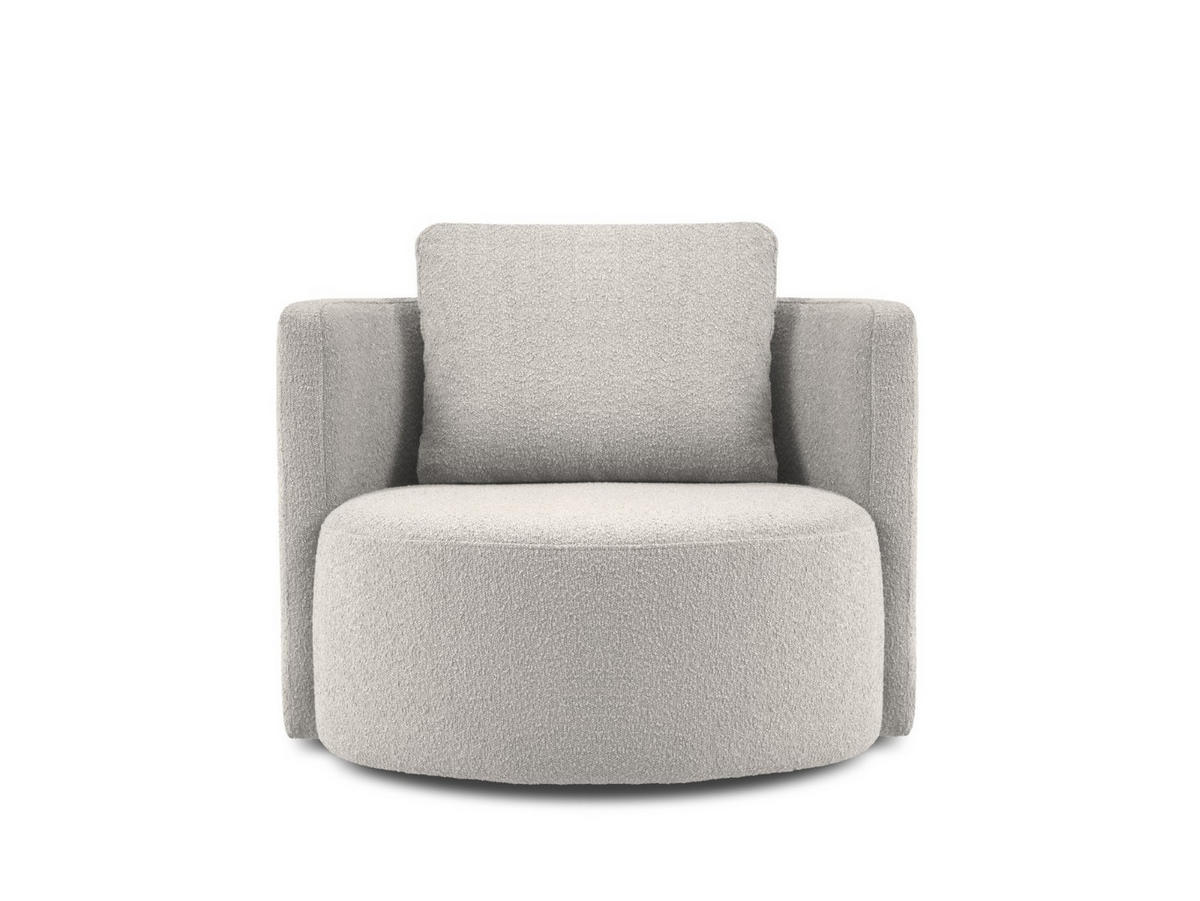 DREHSESSEL Bliss aus Boucle hellgrau - Hellgrau, Textil (92/75/92cm) - Micadoni